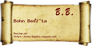 Bohn Beáta névjegykártya