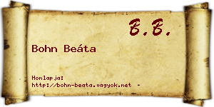 Bohn Beáta névjegykártya