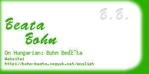 beata bohn business card